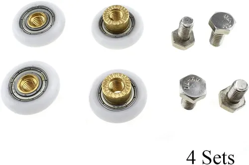 Miniatura 8 de HAHIYO Ruedas para puerta de ducha de 0.906 in de diámetro, rodillos de nailon suaves y resistentes de fácil instalación, rodamientos de bolas