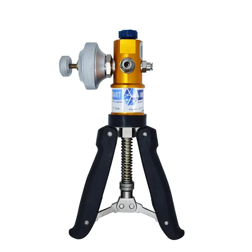 Miniatura 4 de Calibrador manual de presión y vacío (rango: -13 a 435 PSI) (solo bomba manual) para laboratorios de calibración, calibración de campo y calibración