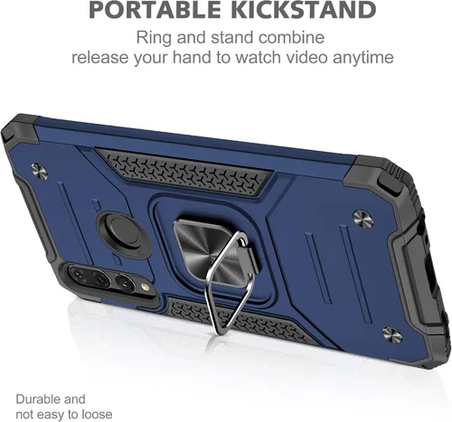 Miniatura 2 de Asuwish Funda compatible con Huawei Y9 Prime 2019 y protector de pantalla de vidrio templado, soporte de anillo celular con soporte para teléfono