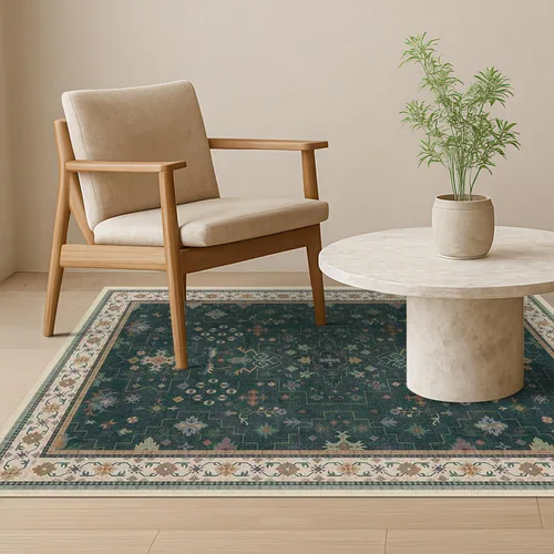Miniatura 250 de Alfombra Boho Negra para Sala de Estar - Alfombra de Área Lavable de 10x14 Pies, Alfombras de Comedor para Debajo de la Mesa, Alfombra Suave de Pelo