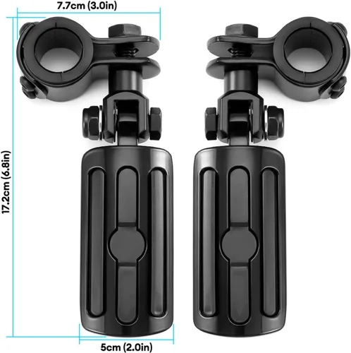 Miniatura 7 de Estriberas para motocicleta de 1 a 1 1/3 pulgadas con protector de motor, estriberas para Harley Honda, Suzuki, Yamaha (negro)