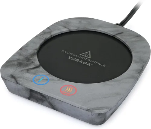 Miniatura 10 de VOBAGA Juego de calentador y taza de café, calentador de tazas de café con apagado automático y 3 ajustes de temperatura para escritorio, oficina