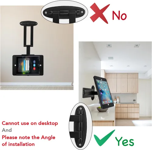 Miniatura 6 de Soporte de pared para tableta con pliegue para iPad de 10.2 pulgadas (9ª, 8ª, 7ª generación), brazo giratorio ajustable con bloqueo de seguridad