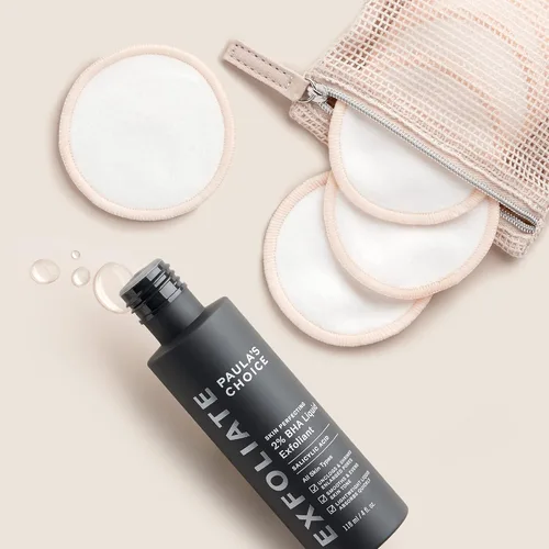 Miniatura 2 de Paula's Choice SKIN PERFECTING 2% BHA - Exfoliante líquido de ácido salicílico y almohadillas reutilizables de algodón/bambú duo, para tónico
