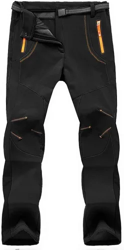 TBMPOY - Pantalones de esquí de nieve impermeables con forro polar para hombre, para senderismo, montaña, revestimiento suave con cinturón