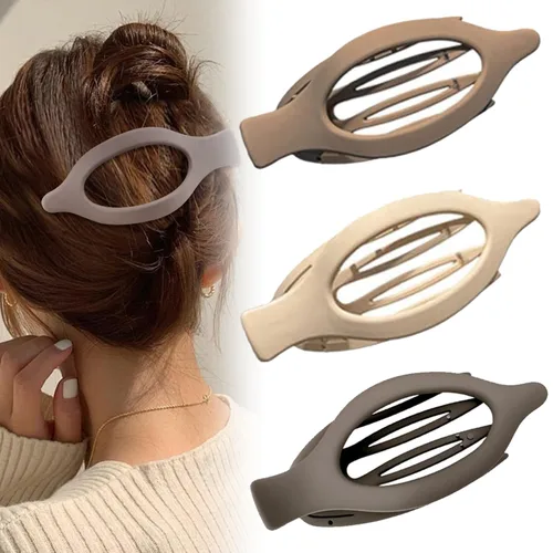 Pinzas planas para el cabello para mujeres, pinzas de garra planas y pinzas de pico de pato para cabello grueso o delgado, accesorios de peinado de