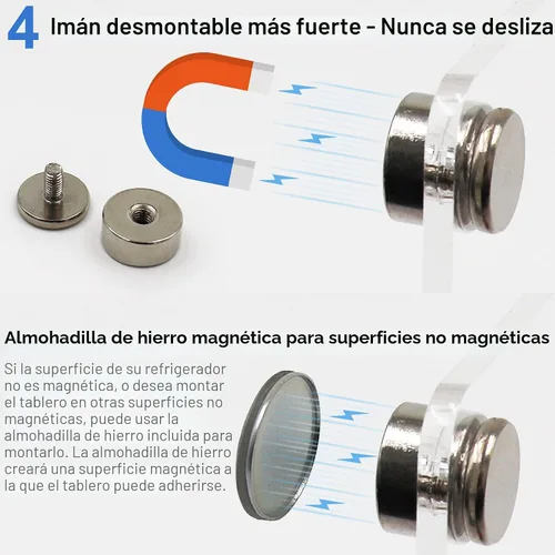 Miniatura 4 de Pizarra magnética acrílica de borrado en seco para refrigerador, pizarra blanca magnética transparente de 12 x 8 pulgadas, lista de tareas
