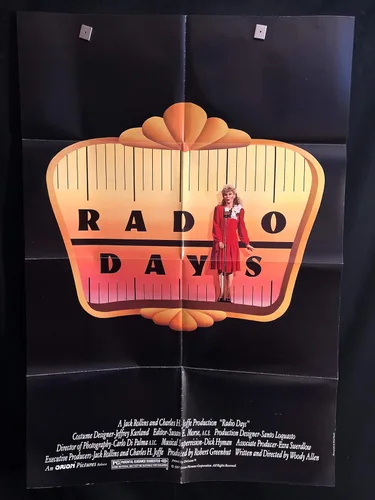 Radio Days 1987 Original Vintage One Sheet Movie Poster, Woody Allen, Mia Farrow, William H Macy, Jeff Daniels, Diane Keaton, New York City