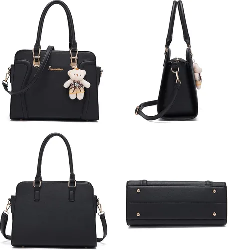 Miniatura 38 de Bolsos de mano de moda para mujer, bolsa de hombro, asa superior, bolsa de mano, juego de 4 piezas