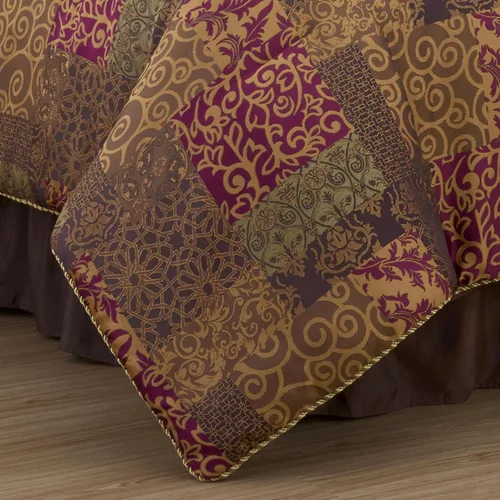 Miniatura 8 de Chezmoi Collection Amelia - Juego de edredón jacquard floral de 9 piezas, tamaño Queen, multicolor