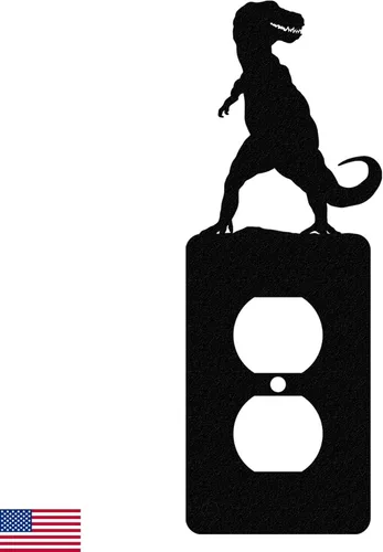 Miniatura 16 de Cubierta de Interruptor de Luz de Acero Americano, Cubierta de Enchufe con Decoración de Dinosaurio, Cuerpo de Tiranosaurio T-Rex, Interruptor