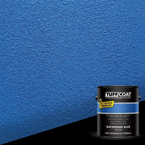 Miniatura 7 de Tuff Coat UT-218 Azul de Parque Acuático - 1 Galón: Revestimiento Antideslizante de Goma, a Base de Agua, Sumergible Parque acuático azul
