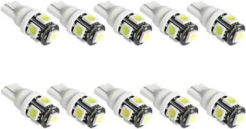ICBEAMER x10 T10 168 921 5 LED placa de matrícula de estacionamiento de respaldo de marca lateral de repuesto de bombillas halógenas [Color: súper