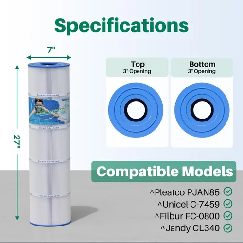 Miniatura 2 de TOREAD Filtro de piscina que reemplaza a Jandy CL 340, PJAN85, Ultral-A8, PP-A8, Unicel C-7459, Filbur FC-6405, Filbur FC-0800, A0557900, R0554500