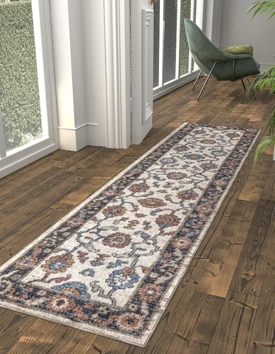 Miniatura 13 de Unique Loom Eco Traditional Collection - Alfombra animada (rectangular de 2 pies x 3 pies 0 pulgadas, azul puerto, beige)