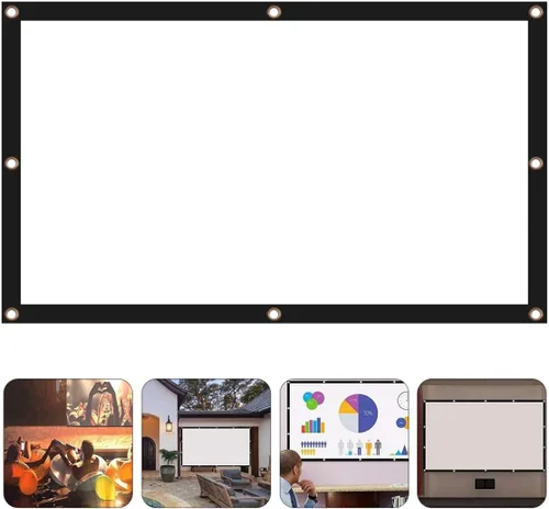 Miniatura 2 de COHEALI Portable Foldable Projector Screen for Home Theater Indoor Outdoor Use Lightweight Polyester Soft Projection Screen for Camping Movie Night