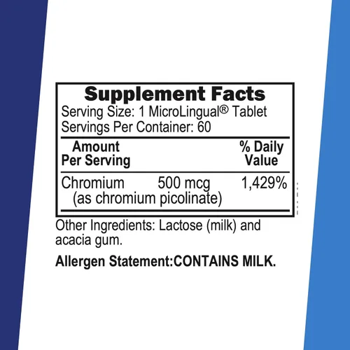 Miniatura 2 de Superior Source Cromo de 500 mcg, tabletas microlingües de disolución rápida, 100 unidades, promueve el metabolismo saludable de proteínas y azúcar