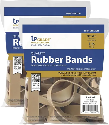 Miniatura 2 de Upgrade Office Supply UPG234107 Bandas de goma, tamaño #107 (7 pulgadas x 5/8 pulgadas), 40 bandas, bolsa de 1 libra, resistente, EE. UU