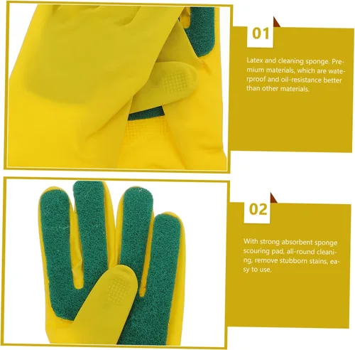 Miniatura 8 de 1 par de guantes de limpieza de The Mitten Guauntlets para limpieza de platos reutilizables