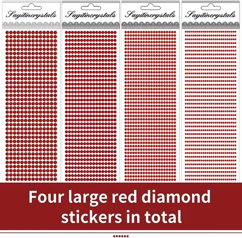 Miniatura 3 de 3090 unidades de 4 hojas de pegatinas de diamantes de imitación de 3/4/5/6 mm, autoadhesivas, gemas de rhinestone para manualidades para cara, ojos