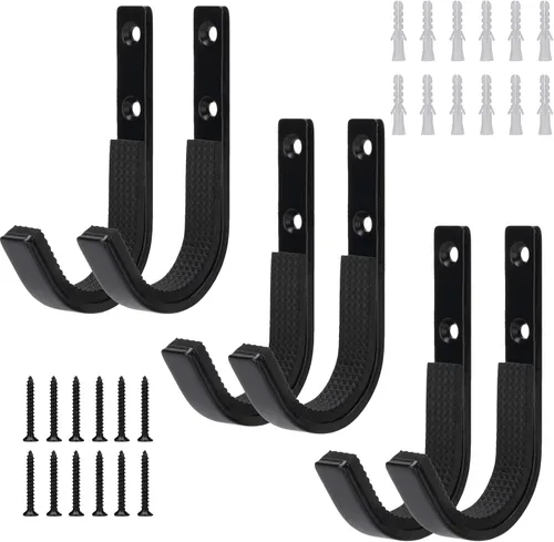 Miniatura 13 de Perchero de almacenamiento para rifles de montaje en pared, ganchos de escopeta horizontales de metal para almacenar escopetas, rifles, arco de tiro
