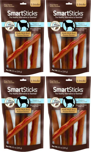 Miniatura 11 de SmartBones - SmartSticks con mantequilla de maní real, masticables sin piel para perros, 10