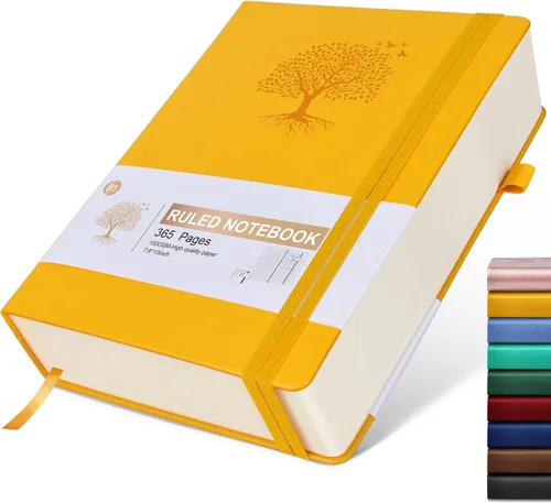 Miniatura 49 de Cuaderno Diario con Líneas - 365 Páginas A5 Cuaderno Grueso para Escribir para Hombres y Mujeres, Cuaderno con Rayas Universitarias, Diario de Cuero