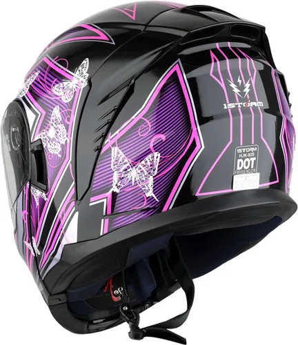 Miniatura 6 de 1Storm Casco modular de motocicleta para calle con doble visera abatible, protección solar de cara completa HJK920
