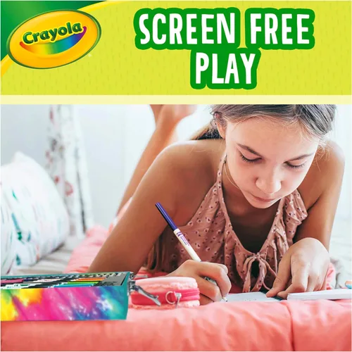 Miniatura 11 de Estuche de Arte Crayola Inspiration - Juego de Colorear Tie-Dye (140 piezas), Set de Suministros de Arte para Niños, Kit de Dibujo de Viaje, Regalo