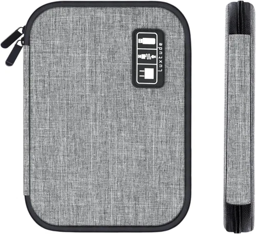 Luxtude Bolsa organizadora de cables, bolsa organizadora de cables de viaje, organizador electrónico de viaje para cargadores y cables, bolsa de