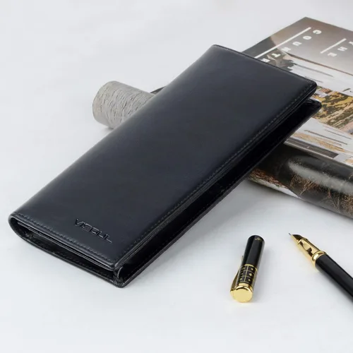Miniatura 6 de VISOUL Billeteras de cuero para hombre, billetera larga plegable para hombre, con 3 compartimentos para efectivo, 12 ranuras para tarjetas