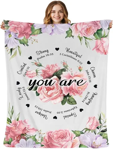 Regalos de cumpleaños cristianos para adolescentes, regalos inspiradores de bautismo religioso para adolescentes, niñas, mujeres, amigas, manta