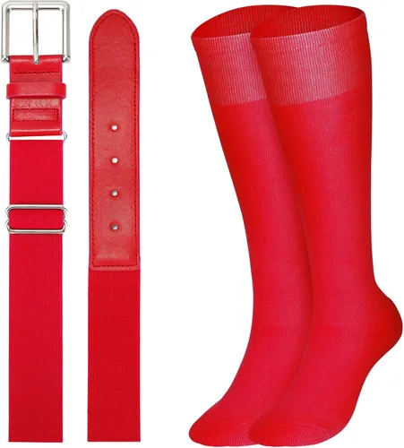 Miniatura 9 de XZQTIVE Conjunto combinado de calcetines de béisbol y softbol y cinturón de béisbol y sóftbol, calcetines de fútbol hasta la rodilla para niños