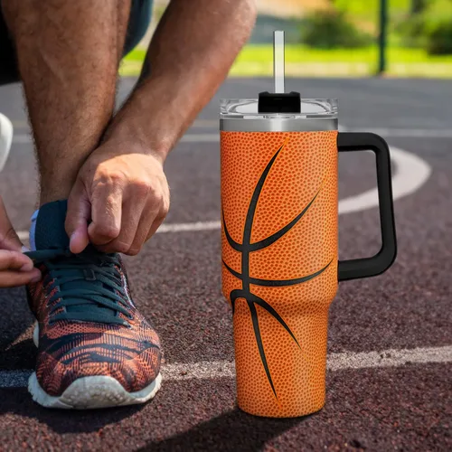 Miniatura 7 de SANDJEST Taza con bandera americana con asa, taza de café de acero inoxidable con aislamiento de 40 oz con tapa y pajita, regalos de América