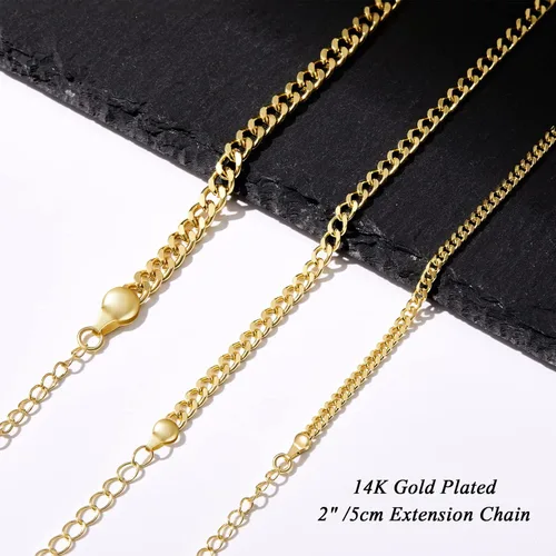 Miniatura 6 de EASYSO Cadena de eslabones cubanos de oro para hombres y mujeres collares de acero inoxidable de 14 quilates para niños 4680394in de ancho