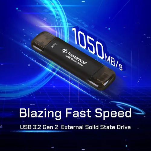 Miniatura 2 de Transcend ESD310 SSD externo de 128 GB, hasta 1,050 MB/s, unidad flash USB dual para iPhone/iPad/Mac/Windows, Android/Tablet/PC, USB 3.2 Gen 2 Thumb