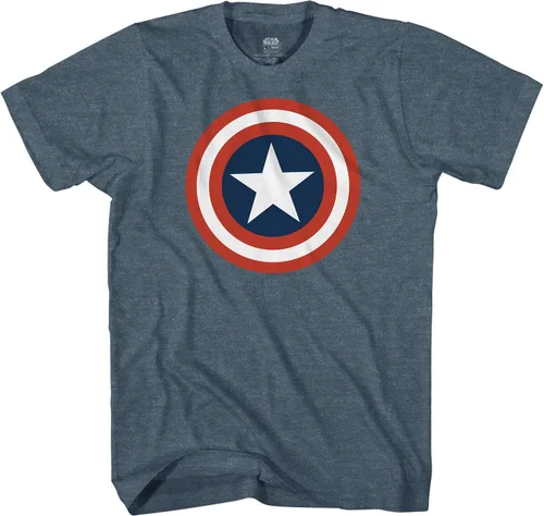 Miniatura 2 de Marvel Camiseta para hombre con logotipo de escudo desgastado del Capitán