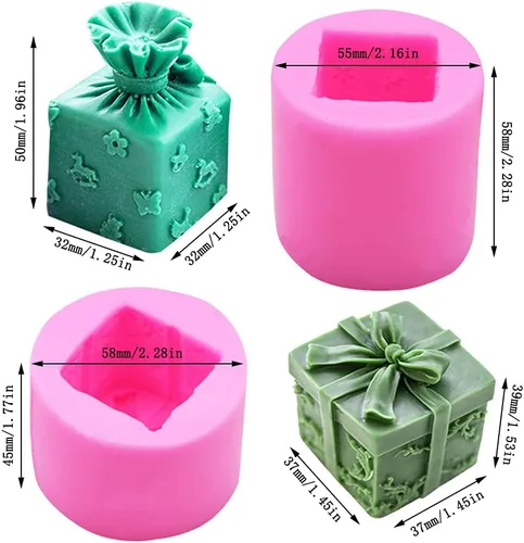 Miniatura 2 de Cestony Molde de silicona con tema navideño para hacer velas de resina para aromaterapia, velas de cera jabón, flor espécimen de arcilla artesanal