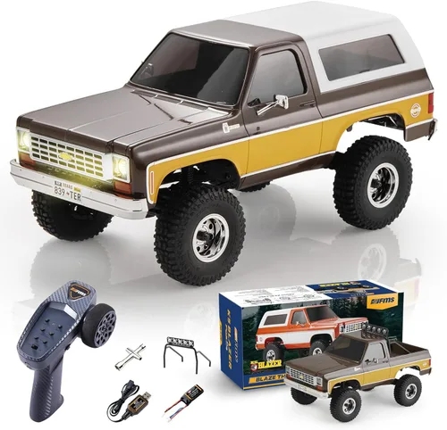 BEEZRC FMS 1/24 FCX24S Chevy K5 Blazer S RC Crawler, con licencia oficial RC Rock Crawler, camioneta RC SUV 4WD 2.4GHz Hobby RC modelo, 5.0 mi/h,