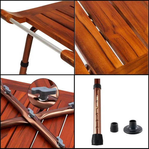 Miniatura 8 de Banco de ducha de teca para asiento interior de ducha, baño, sauna, para ancianos y discapacitados