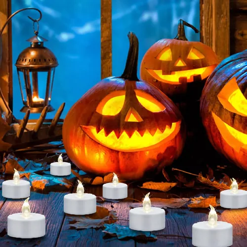 Miniatura 5 de Velas de té sin llama, juego de 24 velas LED a pilas con parpadeo eléctrico, vela votiva falsa realista, lámpara de luz blanca cálida de larga