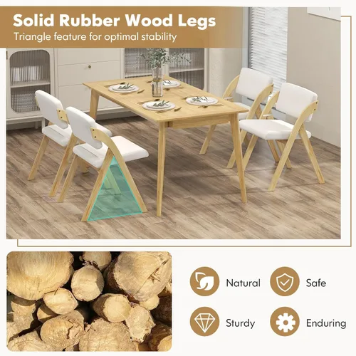Miniatura 6 de GOFLAME Juego de 2 sillas de comedor plegables, sillas de cocina tapizadas con asiento y respaldo acolchados, sillas laterales modernas con patas