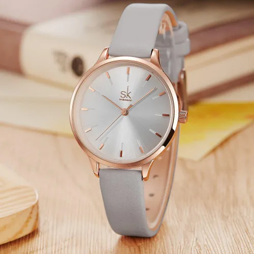 Miniatura 2 de SK Reloj de pulsera de cuarzo para mujer, elegante, ultrafino, resistente al agua