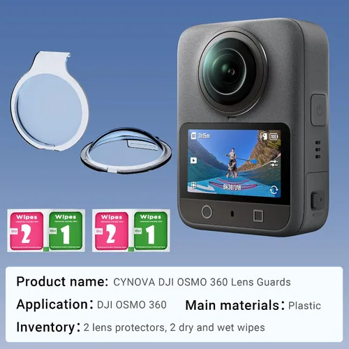 Miniatura 9 de CYNOVA Osmo 360 Protector de lente para accesorios DJI Osmo 360 – Funda protectora de PC con 95% de transmisión de luz, antiarañazos y a prueba