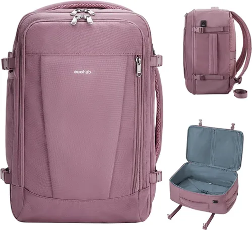 Miniatura 12 de ECOHUB United Airlines - Mochila de viaje pequeña de 17 pulgadas, bolsa de artículos personales de 16.7 x 10 x 8 pulgadas con 13 bolsillos con Negro