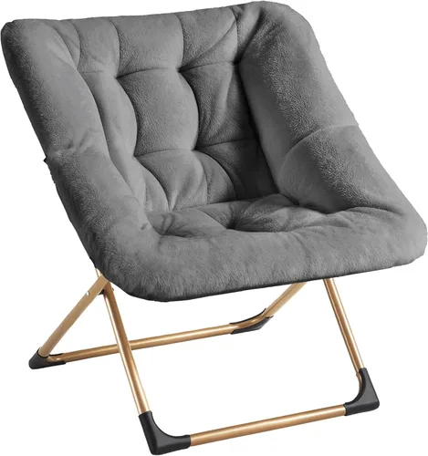 Miniatura 16 de Youtanic Comfy - Silla tipo platillo de gran tamaño, silla de lectura de piel sintética suave para adultos, marco de metal XL estable y almohadilla