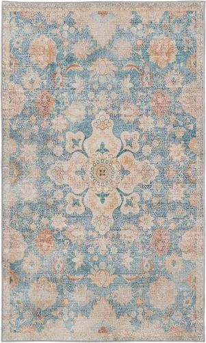 Miniatura 291 de Syalife 4x6 Alfombra Lavable para Área, Ultra Suave Antideslizante, Pila Baja, Alfombra Vintage Resistente a Manchas para Sala de Estar, Alfombra