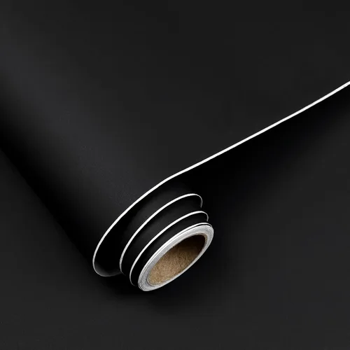 Miniatura 16 de Papel Pintado Negro para Despegar y Pegar 15.7"x118" Papel de Contacto de Color Sólido Moderno Autoadhesivo Extraíble de Vinilo para Paredes