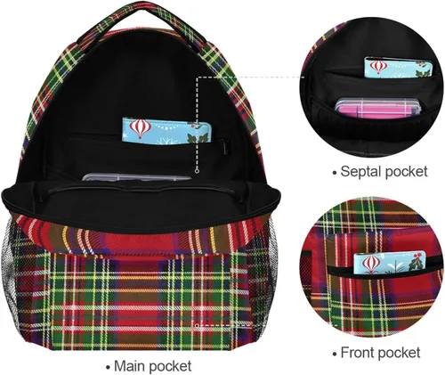 Miniatura 3 de JIPONI Mochila para mujeres y hombres, mochila escolar para estudiantes, mochila de viaje para computadora portátil, mochila Daypack-F, Navidad