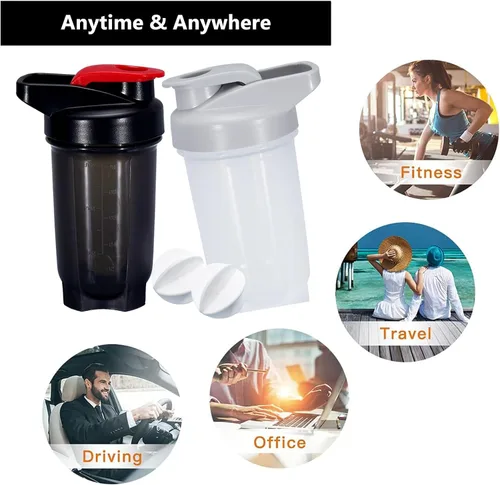 Miniatura 5 de Botella agitadora para batidos de proteínas y taza de 10 onzas/300ML con bolas batidoras, juego de botellas agitadoras de proteínas, plástico sin
